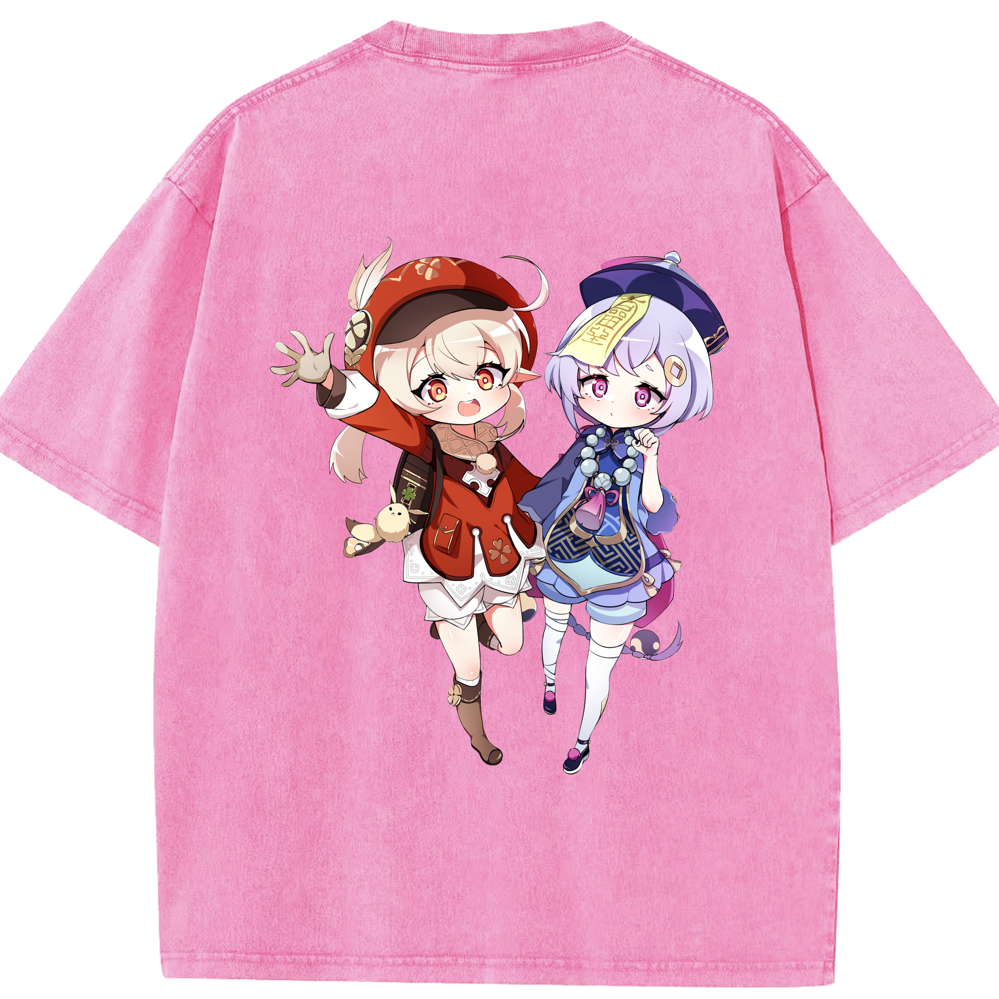 げんし神 七七 なな  genshin Nana 綿100% ヴィンテージ風 半袖Tシャツ（背面プリント）